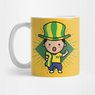 Cute Brazil Football Fan // Kawaii Cute Brasil Soccer Supporter Mug